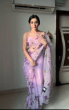 Lavish Lavender One-Minute Saree in Organza: Make a Statement with Style and Comfort