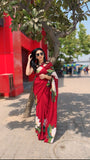 One-Minute Ready-to-Wear Maroon Georgette Saree: Elegant and Comfortable