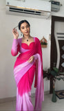 One-Minute Georgette Saree: Stylish Multi-Color Attire for Instant Glamour and Comfort