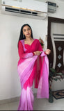 One-Minute Georgette Saree: Stylish Multi-Color Attire for Instant Glamour and Comfort