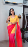 New Multi-Color One-Minute Georgette Saree: Modern Draping for a Timeless Look
