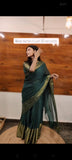 Green Color Chiffon Saree: Trendy One-Minute Draping for Modern Elegance