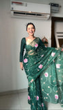 Modern Style Meets Tradition in Ready-to-Wear Organza Sarees