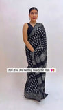 Elegant Mul Mul Cotton Ready-to-Wear Saree with Hidden Pocket for Daily Comfort