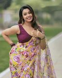 One-Minute Draping Yellow-Color Georgette Saree: The Perfect Blend of Fashion and Convenience