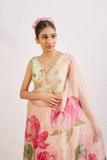 Graceful Organza Pre-Draped Saree Set Featuring a Stylish Blouse