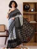 Vivacious 1-Minute Ready To Wear black&white mul cotton Saree