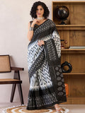 Vivacious 1-Minute Ready To Wear black&white mul cotton Saree
