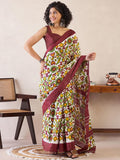 Effulgent 1-Minute Ready To Wear Maroon mul cotton Saree