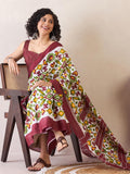 Effulgent 1-Minute Ready To Wear Maroon mul cotton Saree
