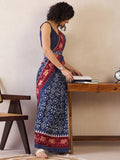 Gossamer 1-Minute Ready To Wear Navy Blue mul cotton Saree