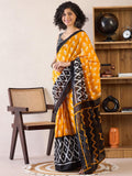 Magnetic 1 Minute Ready To Wear Yellow Mul Cotton Digital Printed Saree With Pocket