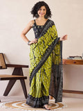 Capricious 1-Minute Ready To Wear Green MUL COTTON Saree