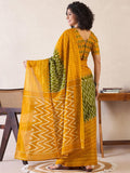 Redolent 1-Minute Ready To Wear Yellow&green mul cotton Saree