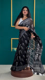 Modern Simplicity: One-Minute Wear Black Cotton Saree for All-Day Comfort