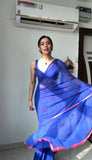 One-Minute Ready Blue Color With Embroidery Work Georgette Saree – Style Meets Convenience!