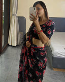 Effortless Elegance: Stunning Georgette Ready-to-Wear Saree for Modern Indian Fashion Lovers