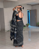 Beautifully Printed One-Minute Wear Cotton Saree for a Trendy, No-Hassle Look