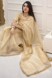Ravishing 1-Minute Ready To Wear Beige Cotton Silk Saree