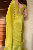 Pleasurable 1-Minute Ready To Wear Parrot Chinon Saree