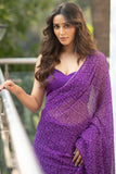 Glittering 1-Minute Ready To Wear Purple Georgette Saree