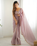 Fugacious 1-Minute Ready To Wear Lavender Crush Silk Saree