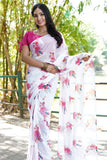 Evocative 1-Minute Ready To Wear Off White Georgette Saree