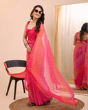 Felicitous 1-Minute Ready To Wear Pink Georgette Saree