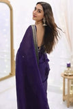 Lagniappe 1-Minute Ready To Wear Purple Organza Silk Saree