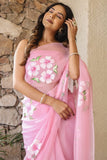 Breathtaking 1-Minute Ready To Wear Baby Pink Georgette Saree