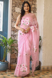 Breathtaking 1-Minute Ready To Wear Baby Pink Georgette Saree