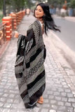 Whimsical 1-Minute Ready To Wear Black Cotton Saree