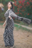 Ethereal 1-Minute Ready To Wear Black Cotton Saree
