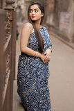 Ephemeral 1-Minute Ready To Wear Blue Cotton Saree