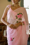Beautiful 1-Minute Ready To Wear Pink Georgette Saree