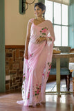 Beautiful 1-Minute Ready To Wear Pink Georgette Saree