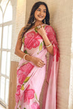 Divine 1-Minute Ready To Wear Pink Georgette Saree