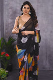 Woebegone 1-Minute Ready To Wear Black Georgette Saree