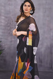 Woebegone 1-Minute Ready To Wear Black Georgette Saree