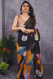 Woebegone 1-Minute Ready To Wear Black Georgette Saree