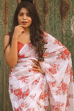 Vibrant 1-Minute Ready To Wear Off White Georgette Saree