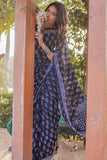 Blooming 1-Minute Ready To Wear Black Cotton Saree