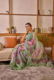 Inimitable 1-Minute Ready To Wear Pista Organza Silk Saree