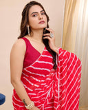 Demesne 1-Minute Ready To Wear Red Georgette Saree