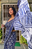 Sensational 1-Minute Ready To Wear Blue Cotton Saree