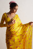 Redolent 1-Minute Ready To Wear Yellow Satin Silk Saree