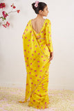 Redolent 1-Minute Ready To Wear Yellow Satin Silk Saree