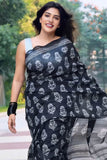 Mellifluous 1-Minute Ready To Wear Black Cotton Saree