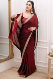 Evocative 1-Minute Ready To Wear Maroon Rangoli Silk Saree