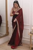 Evocative 1-Minute Ready To Wear Maroon Rangoli Silk Saree